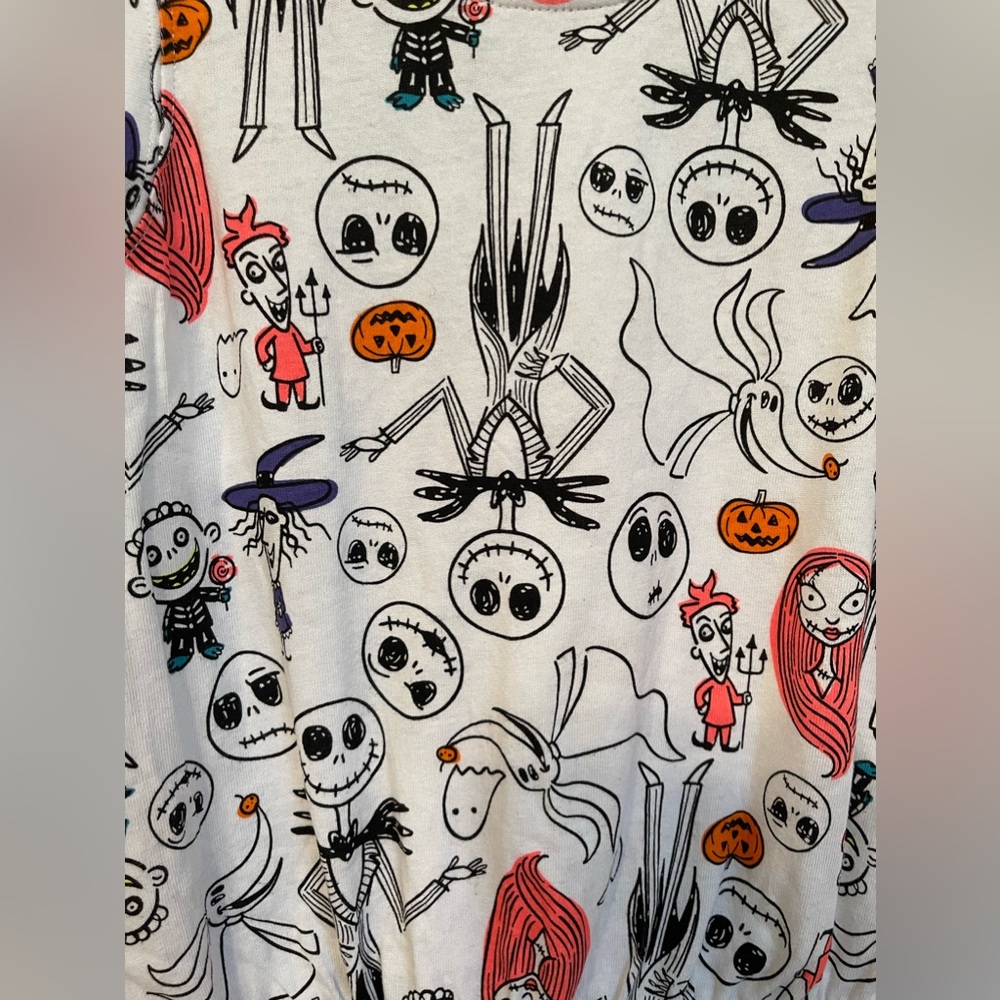 Disney Spotted Zebra Girls Nightmare Before Christmas Romper - Picture 6 of 8